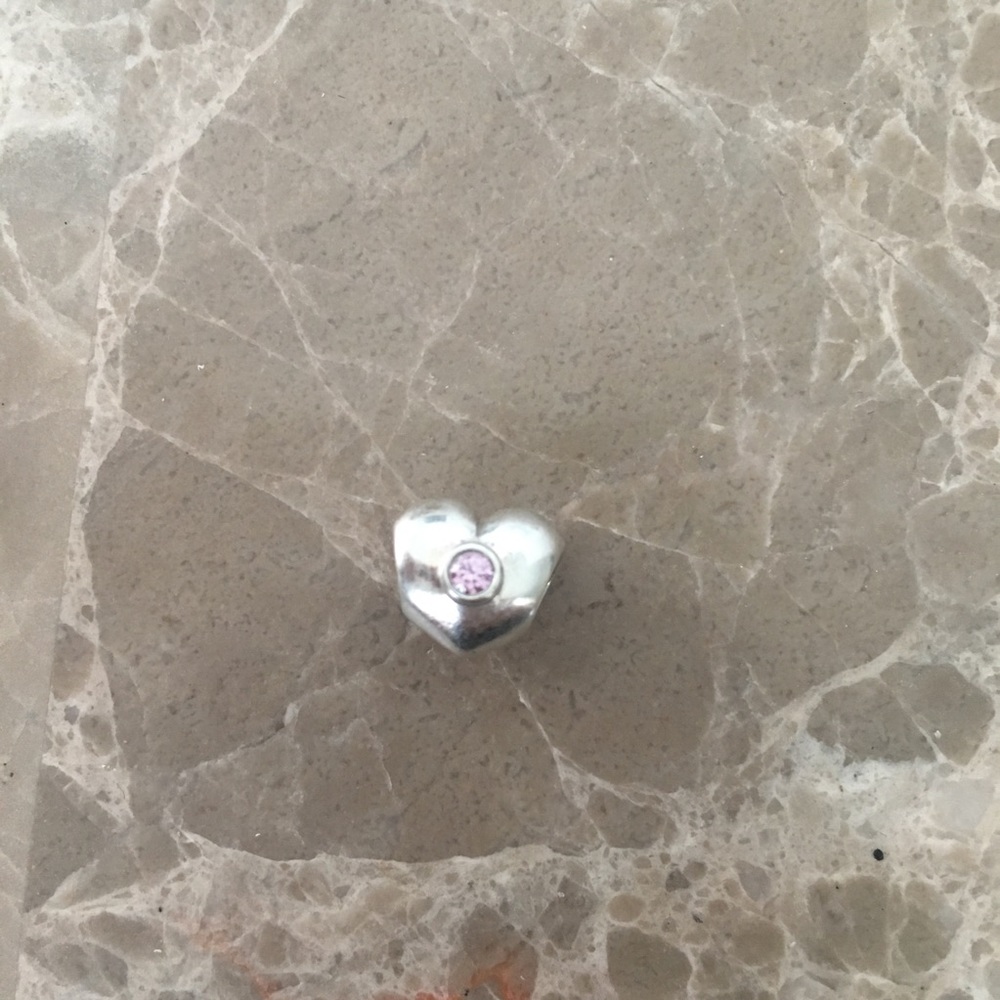 Pandora Heart Silver CZ Charm